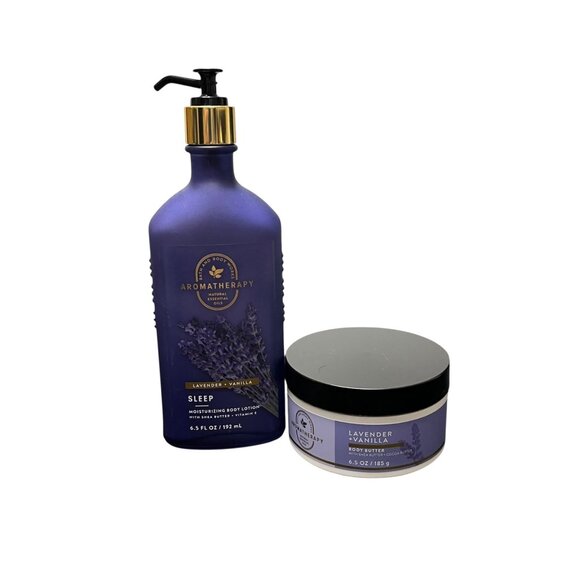 Bath and Body Works Aromatherapy Lavender Vanilla Body Lotion &  Body‎ Butter - Picture 1 of 9